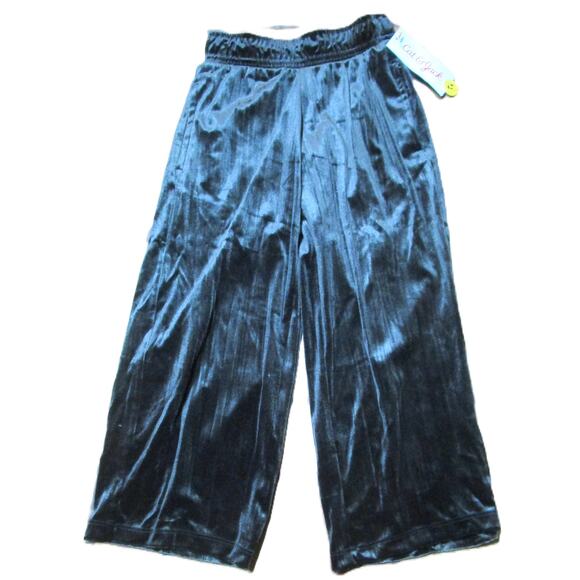 Cat & Jack Girl's Black Velvet Pants Size XS 4/5 Elastic Waist Pockets Shimmer - Picture 1 of 5